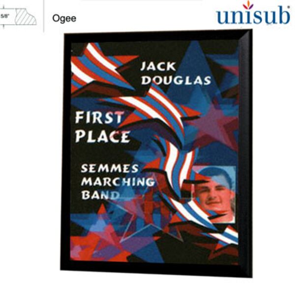 Unisub Sublimation Blank MDF Plaque - 5" x 7" - Black Ogee Edge Unisub Sublimation Blank MDF Plaque -  Item #:U5669 Thumbnail