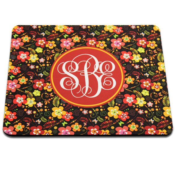 Black Back Rectangle Mouse Pad, 7.75 x 9.25 x .22(5.5mm). Polyester with open cell black rubber back Thumbnail