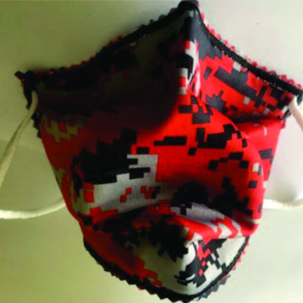 FACEMASK - NON-MEDICAL HOMEMADE MASK -2-PLY CLOTH - WASHABLE- DIGI CAMO ORANGE Thumbnail