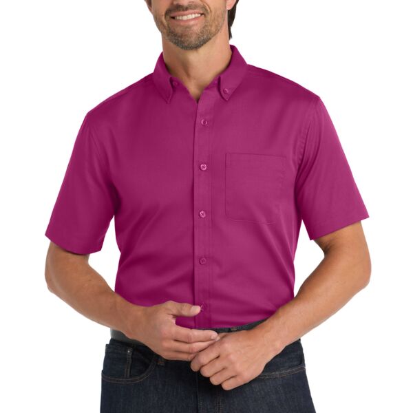 SEW N STITCHES - PORT AUTHORITY - Short Sleeve SuperPro ™ React ™ Twill Shirt Thumbnail