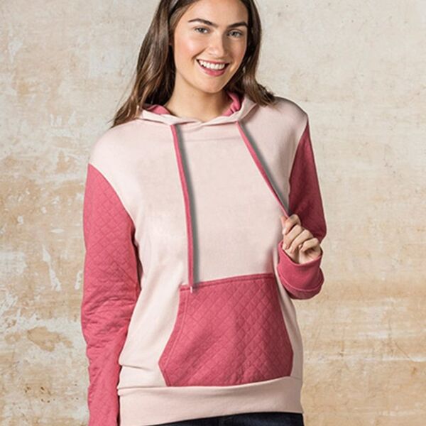 SEW N STITCHES - MV SPORT - Women's Cloud Fleece Quilted Hooded Sweatshirt Thumbnail