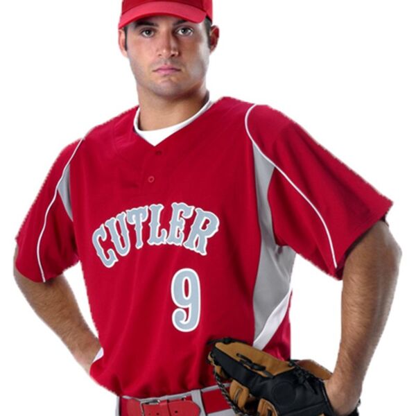 SEW N STITCHES - ALLESON ATHLETIC Two Button Henley Baseball Jersey Thumbnail